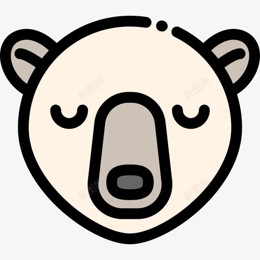 北极熊动物30线形颜色图标svg_新图网 https://ixintu.com 动物30 北极熊 线形颜色