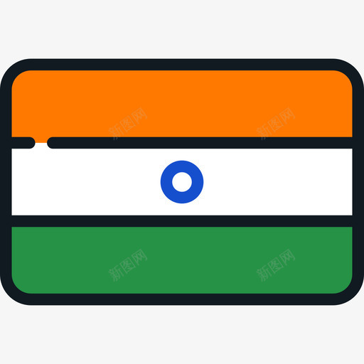 印度国旗系列4圆形矩形图标svg_新图网 https://ixintu.com 印度 国旗系列4 圆形矩形