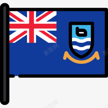 福克兰群岛旗帜收藏2桅杆图标图标