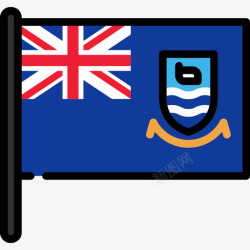 福克兰群岛福克兰群岛旗帜收藏2桅杆图标高清图片
