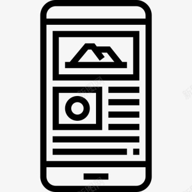 智能手机网页3线性图标图标