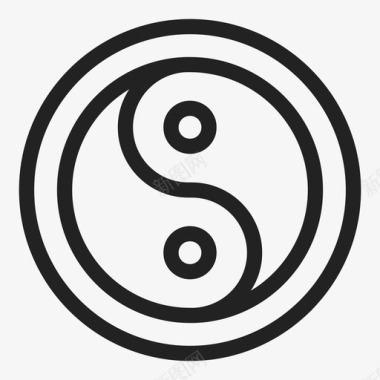 阴阳中国的象征文化图标图标