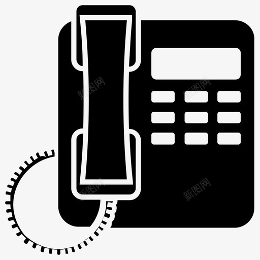座机呼叫设备电话图标svg_新图网 https://ixintu.com 互联网和银行字形图标 呼叫设备 座机 有线电话 电话