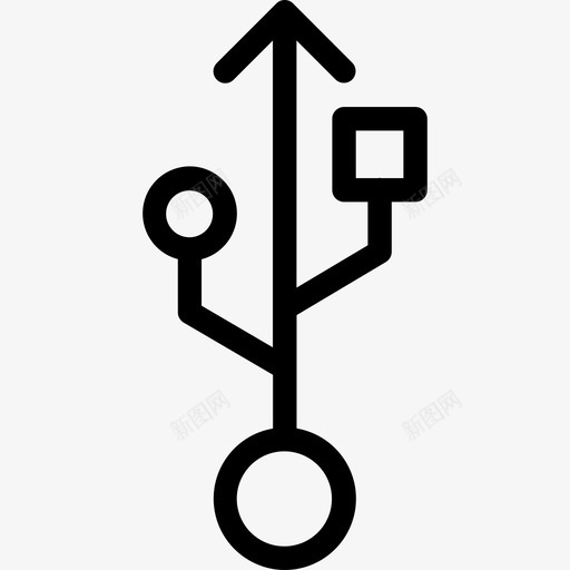 Usb通信和网络线性图标svg_新图网 https://ixintu.com Usb 线性 通信和网络
