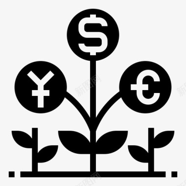 增长货币货币经济图标图标