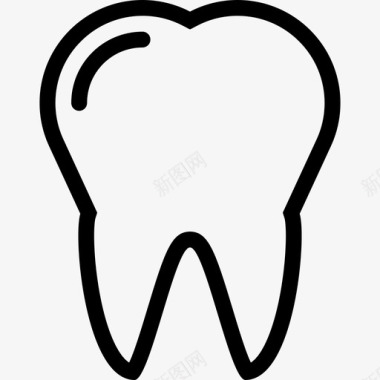 牙齿医学和牙科2线状图标图标