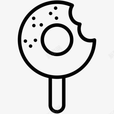 甜甜圈棒冰淇淋派对食品图标图标