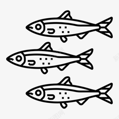 海鲜沙丁鱼图标图标