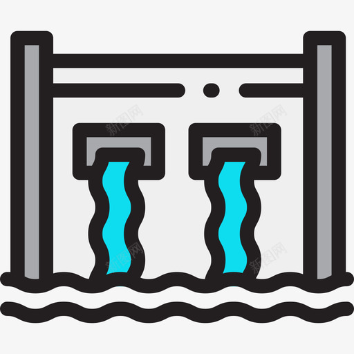 水力发电能源9线性颜色图标svg_新图网 https://ixintu.com 水力发电 线性颜色 能源9
