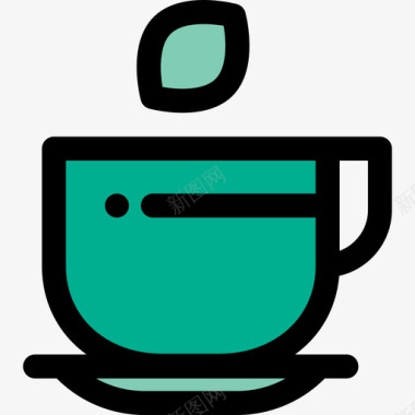咖啡杯咖啡厅21线性颜色图标图标