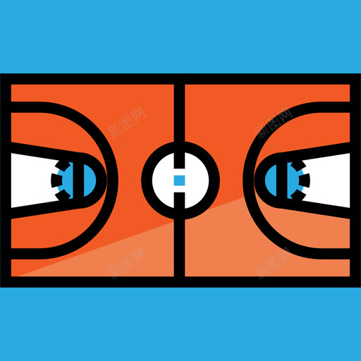 篮球场运动28线性颜色图标svg_新图网 https://ixintu.com 篮球场 线性颜色 运动28