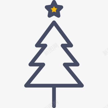 圣诞树复活节5线形颜色图标图标