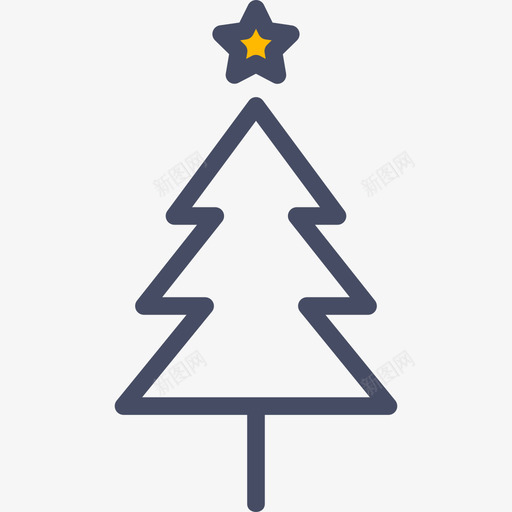 圣诞树复活节5线形颜色图标svg_新图网 https://ixintu.com 圣诞树 复活节5 线形颜色