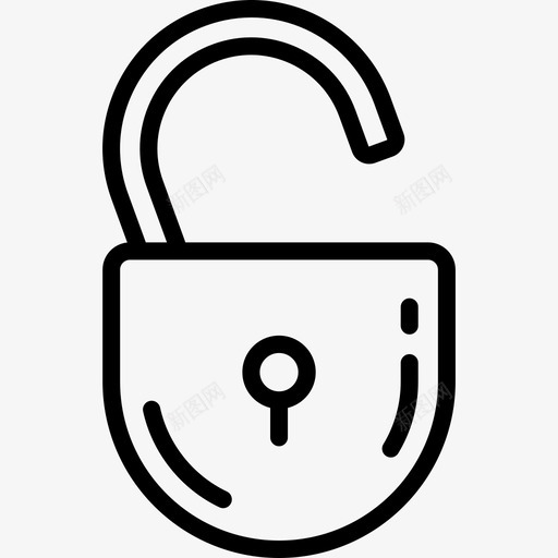 打开挂锁安全线性图标svg_新图网 https://ixintu.com 安全 打开挂锁 线性