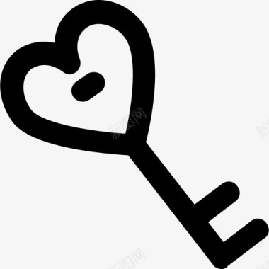 钥匙爱与浪漫7大胆圆润图标图标