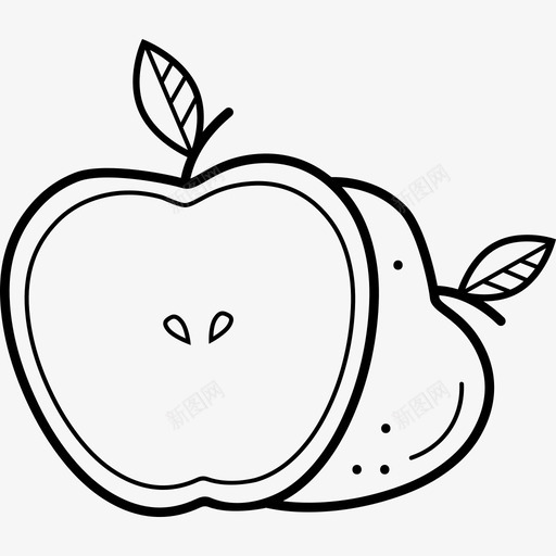 Applefruitshandrawn图标svg_新图网 https://ixintu.com Apple fruits handrawn