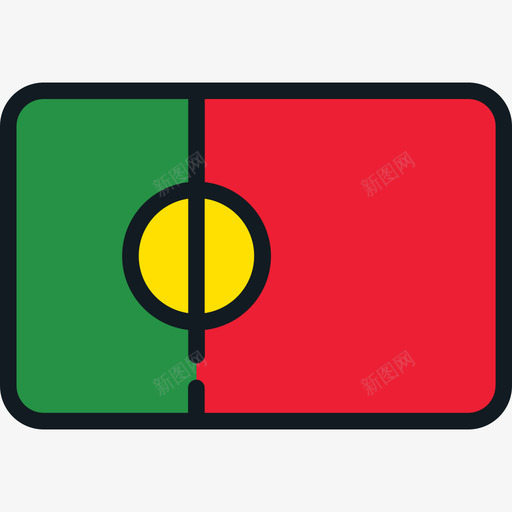 葡萄牙国旗系列4圆形矩形图标svg_新图网 https://ixintu.com 国旗系列4 圆形矩形 葡萄牙