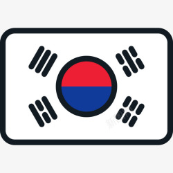 韩国生肖猪系列图标韩国国旗系列4圆形矩形图标高清图片