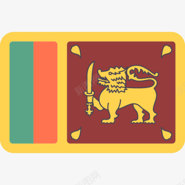 斯里兰卡国际国旗6圆形矩形图标图标