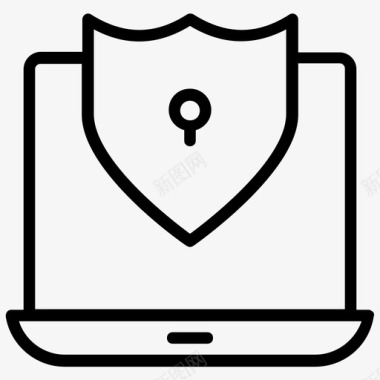 计算机安全计算机防御网络安全图标图标