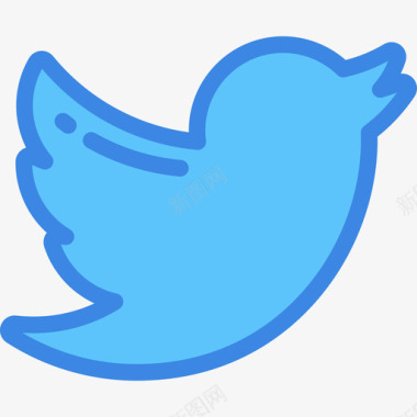 Twitter社交媒体7线性颜色图标图标