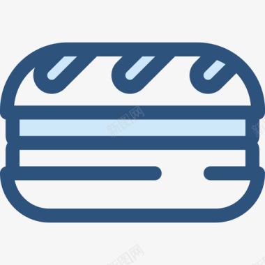 三明治食物和餐厅4蓝色图标图标