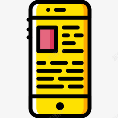 智能手机新闻媒体黄色图标图标
