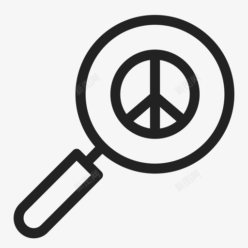 和平主义文化懒散图标svg_新图网 https://ixintu.com 和平 和平主义 懒散 搜索 放大镜 文化