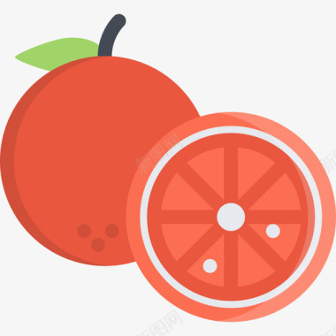 橙色食物22平坦图标图标