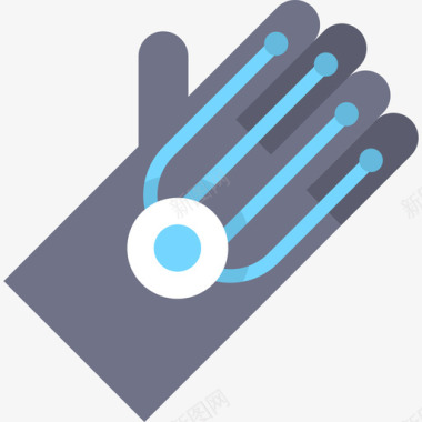 有线手套未来技术6扁平图标图标