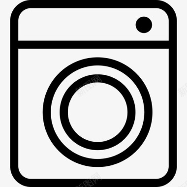 洗衣机家用电器和家具直列式图标图标