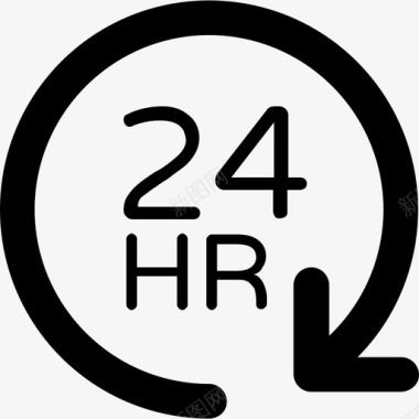24小时工业2粗体圆形图标图标
