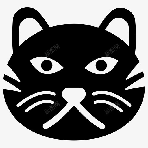 卡通猫卡通动物猫表情图标svg_新图网 https://ixintu.com 卡通动物 卡通猫 可爱卡通 可爱猫脸字形图标 猫脸 猫表情