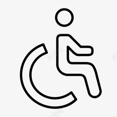 轮椅男士管理人员图标图标