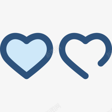 心脏评级验证符号蓝色图标图标