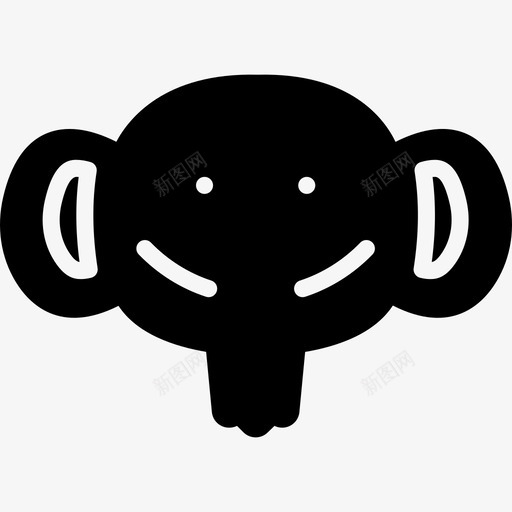 大象表情符号14填充图标svg_新图网 https://ixintu.com 填充 大象 表情符号14