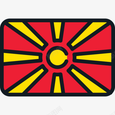 马其顿共和国国旗收藏4圆形矩形图标图标
