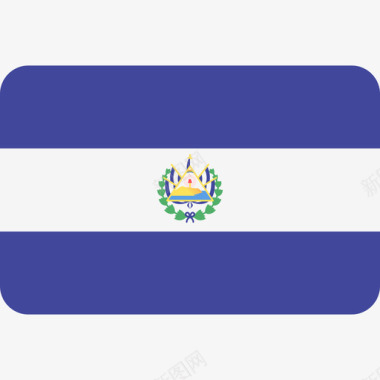 萨尔瓦多国际国旗6圆形矩形图标图标