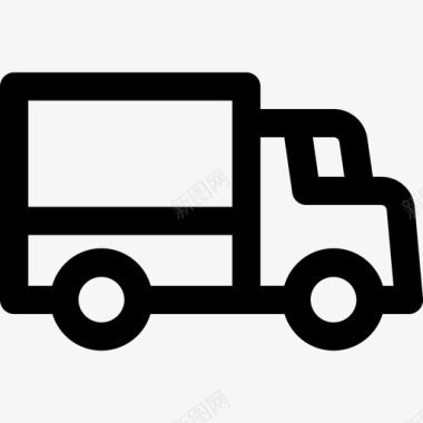 送货车商务和管理2直线型图标图标
