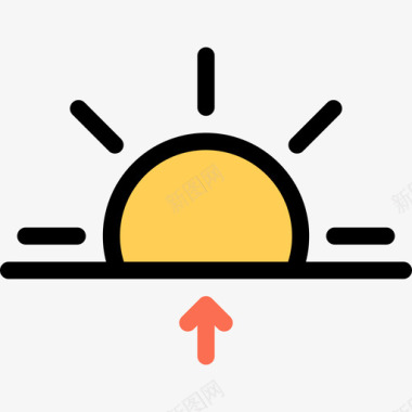 日出天气和保险色彩图标图标