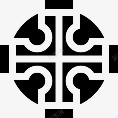 十字架圣帕特里克第六天满了图标图标