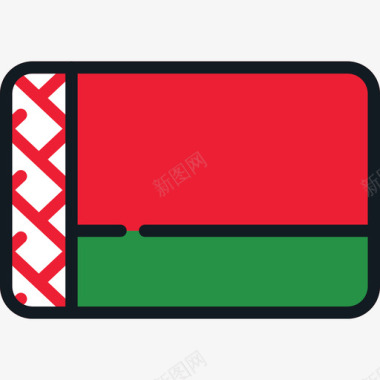 白俄罗斯国旗收藏4圆形矩形图标图标