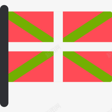 巴斯克国家国际国旗5桅杆图标图标