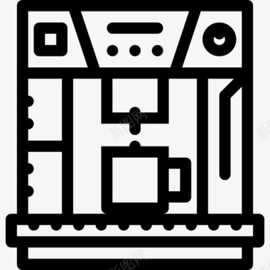 咖啡机电子和电器2线性图标图标