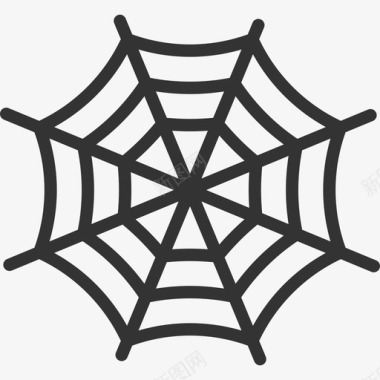 蜘蛛网万圣节20线性颜色图标图标