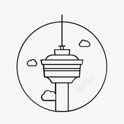 加拿大城市加拿大卡尔加里城市地标图标高清图片