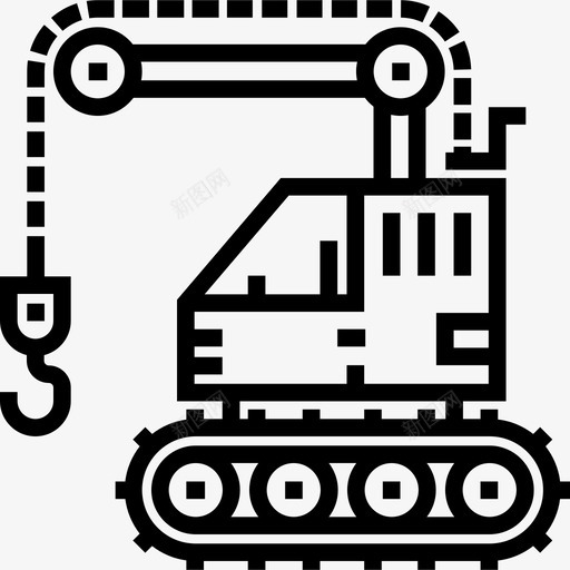 起重机共用2台直线式图标svg_新图网 https://ixintu.com 共用2台 直线式 起重机