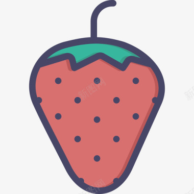 草莓情人节2线形颜色图标图标