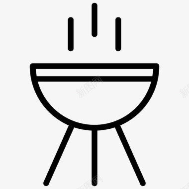 烧烤户外烹饪爱好和兴趣线图标图标
