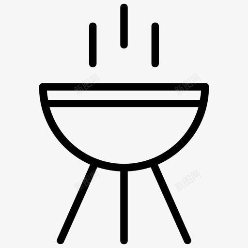 烧烤户外烹饪爱好和兴趣线图标svg_新图网 https://ixintu.com 户外烹饪 烧烤 爱好和兴趣线图标